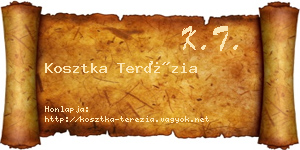Kosztka Terézia névjegykártya